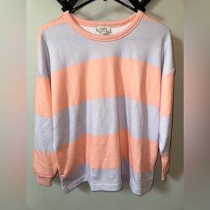 🆕LOFT NWT peach/purple stripped woman’s XS sweater